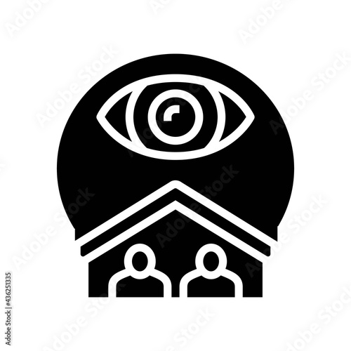 cohabitation surveillance glyph icon vector. cohabitation surveillance sign. isolated contour symbol black illustration