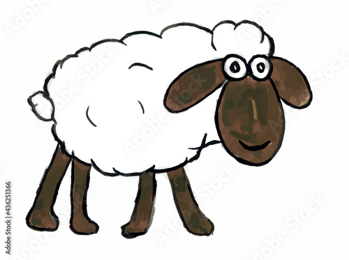 Illustration d'un mouton façon cartoon