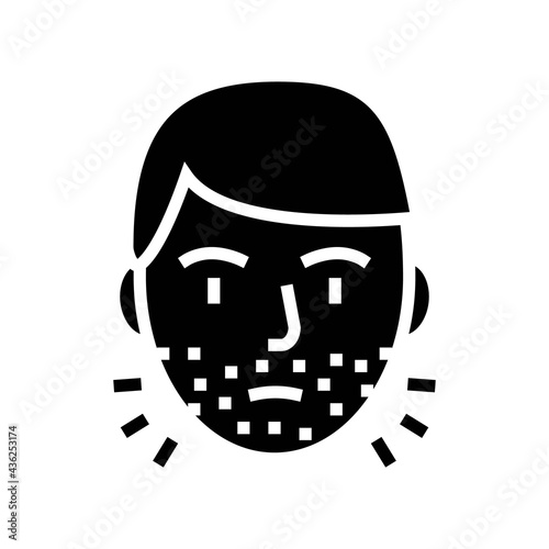 hairy face man glyph icon vector. hairy face man sign. isolated contour symbol black illustration