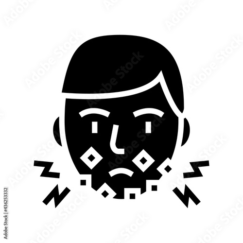 injury face after shave glyph icon vector. injury face after shave sign. isolated contour symbol black illustration