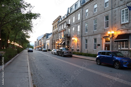 Tourisme ville de Québec au Canada. Rue d'Auteuil dans le Vieux-Québec. Architecture et rue historique.