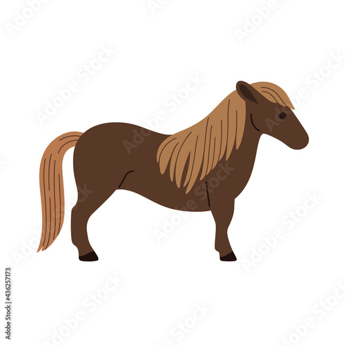 Cartoon pony - cute character for children. Vector illustration in cartoon style.