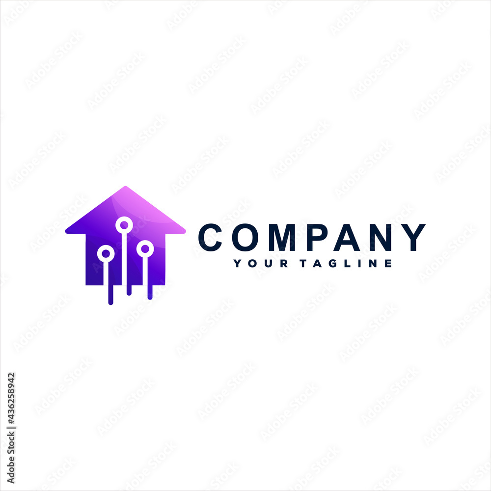 house color gradient logo design house color gradient logo design