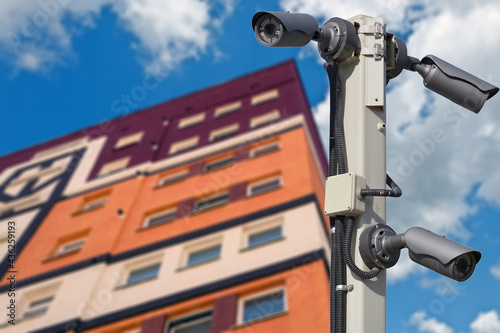 cameras for the safety and city background