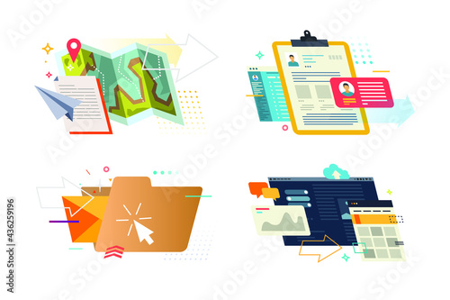 Set of marketing illustrations