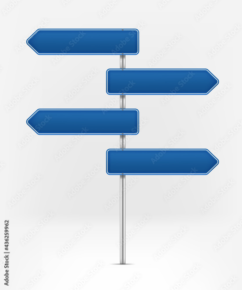 Blue ponters vector illustration. To the left and to the right Blue ponters vector illustration. To the left and to the right