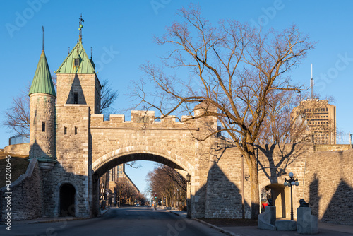 The St Louis gate of the fortification of the old Quebec city (Quebec, Canada)