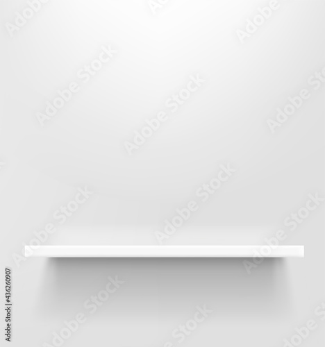 Wallpaper Mural White shelf on white wall. 3d style realistic vector Torontodigital.ca