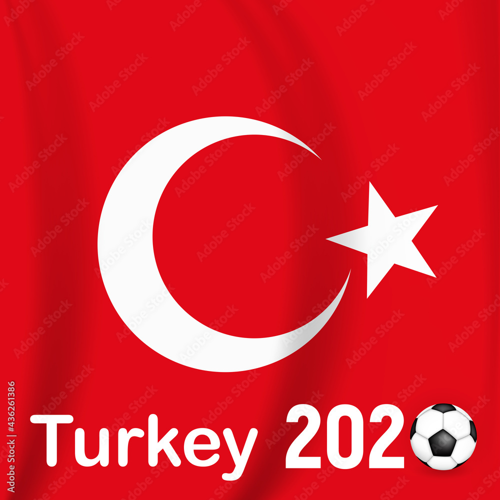 Obraz premium Football game background Turkey with flag. Championship. Vector Illustration