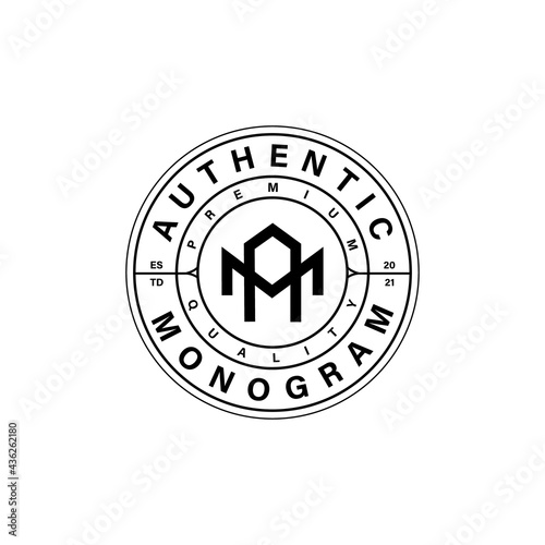 Monogram letter mark am logo design isolated on white background