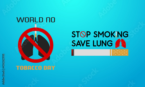 Stop Smoking Save Lung Vector illustration, World No Tobacco Day With Cigarette, Lung And No Symbol