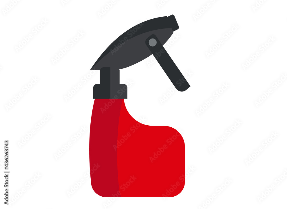 Illustration of a red spray bottle. Isolated on white background. Illustration of a red spray bottle. Isolated on white background.