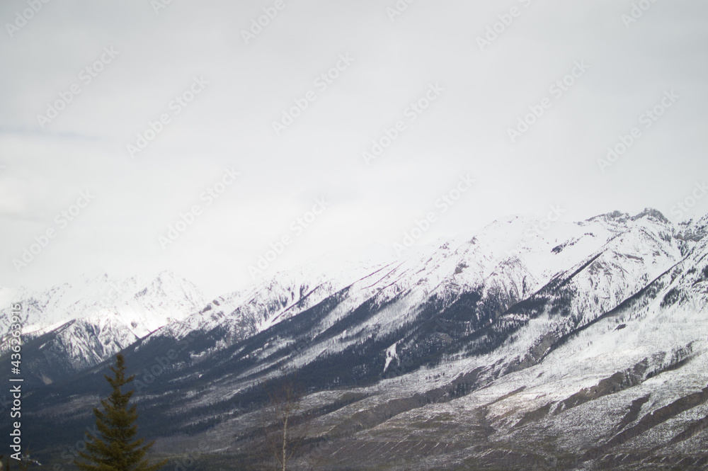 Snow Covered Mountain Range Peaks