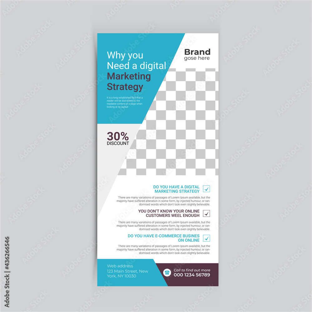 Digital Marketing DL Rack Card Template Digital Marketing DL Rack Card Template
