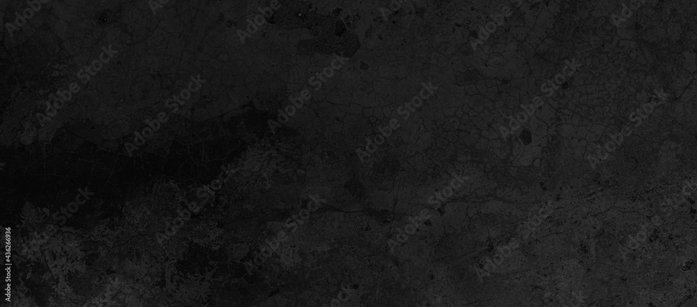 Panorama of Dark grey black slate background or texture. Black granite slabs background