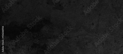 Panorama of Dark grey black slate background or texture. Black granite slabs background