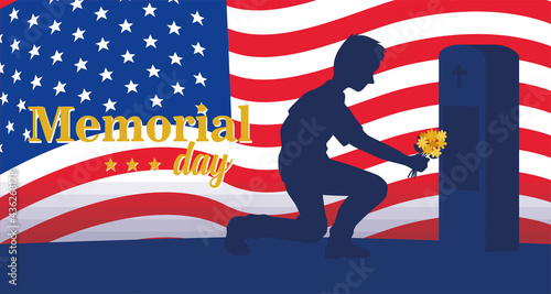 Person visiting a grave Memorial day