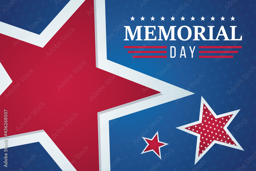 Memorial day poster with stars