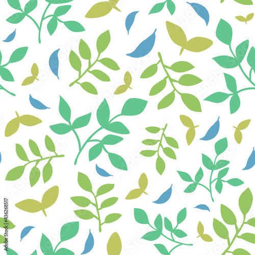 葉っぱのシームレスパターン