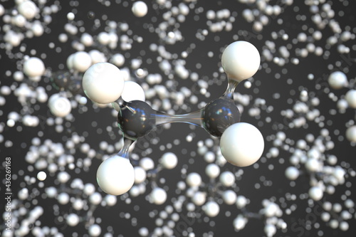 Ethane molecule, conceptual molecular model. Chemical 3d rendering © Alexey Novikov