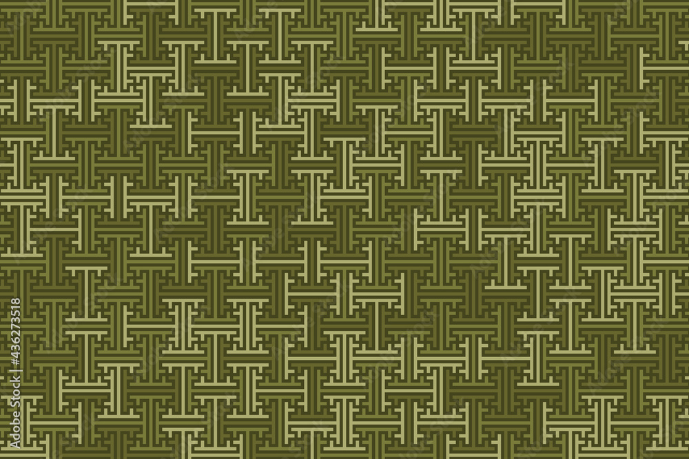 Japanese traditional with geometric seamless patterns.Green background design for decorative,wallpaper, clothing, wrapping, fabric.Vector illustration Japanese traditional with geometric seamless patterns.Green background design for decorative,wallpaper, clothing, wrapping, fabric.Vector illustration
