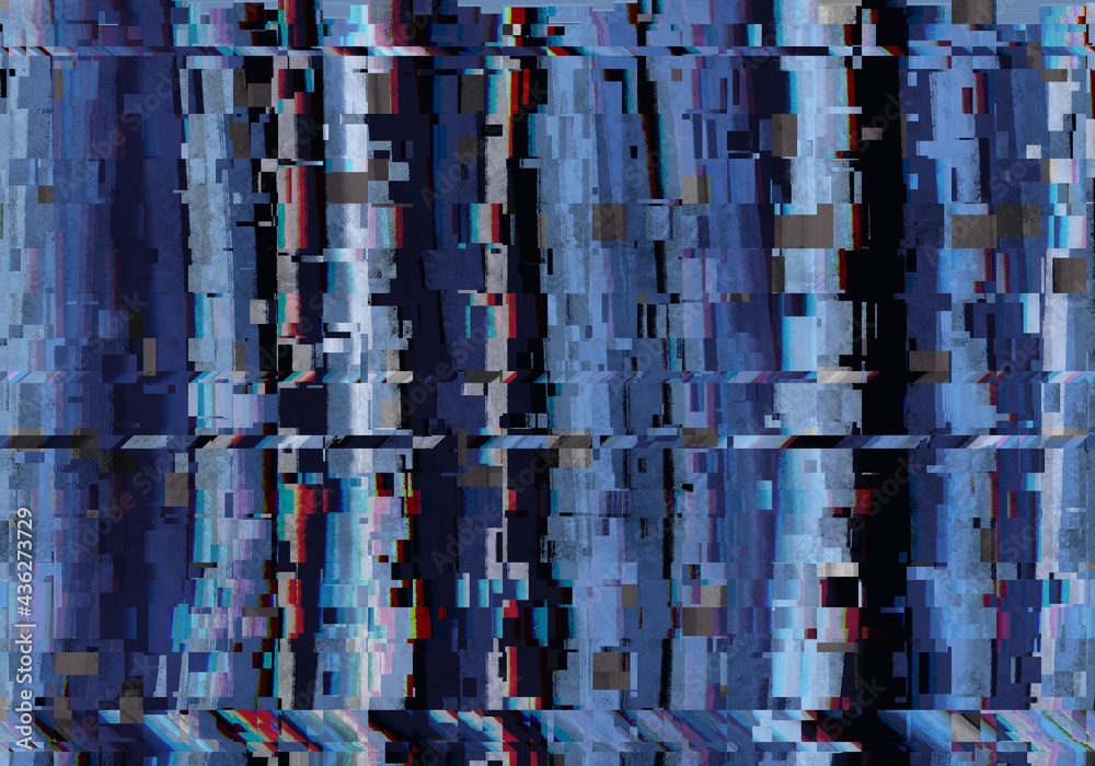  Glitch background. Computer screen error. Digital pixel noise abstract design. Photo glitch. Television signal fail. Data decay. Technical problem grunge wallpaper. Colorful noise 