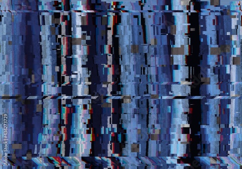  Glitch background. Computer screen error. Digital pixel noise abstract design. Photo glitch. Television signal fail. Data decay. Technical problem grunge wallpaper. Colorful noise 