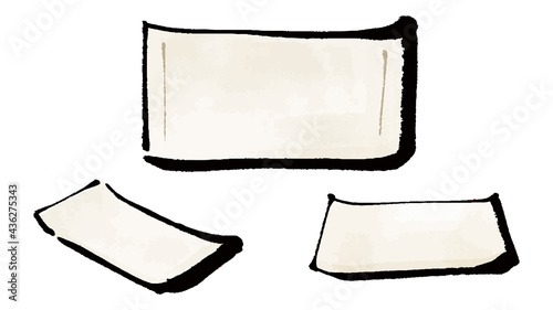 イラスト素材：空の皿　カラーイラスト　セット