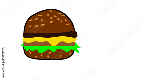 desenho colorido de hamburger vetorial