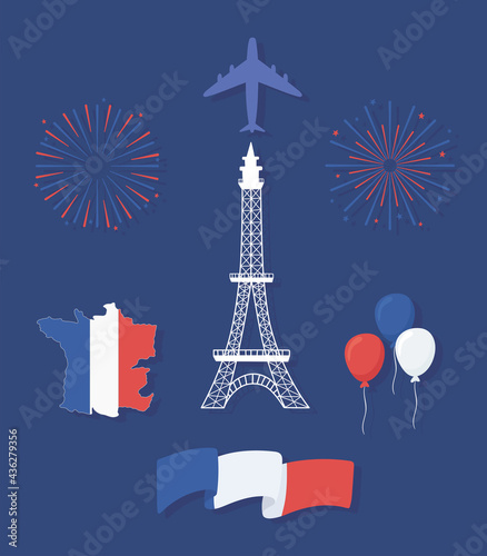 france eiffel tower flag