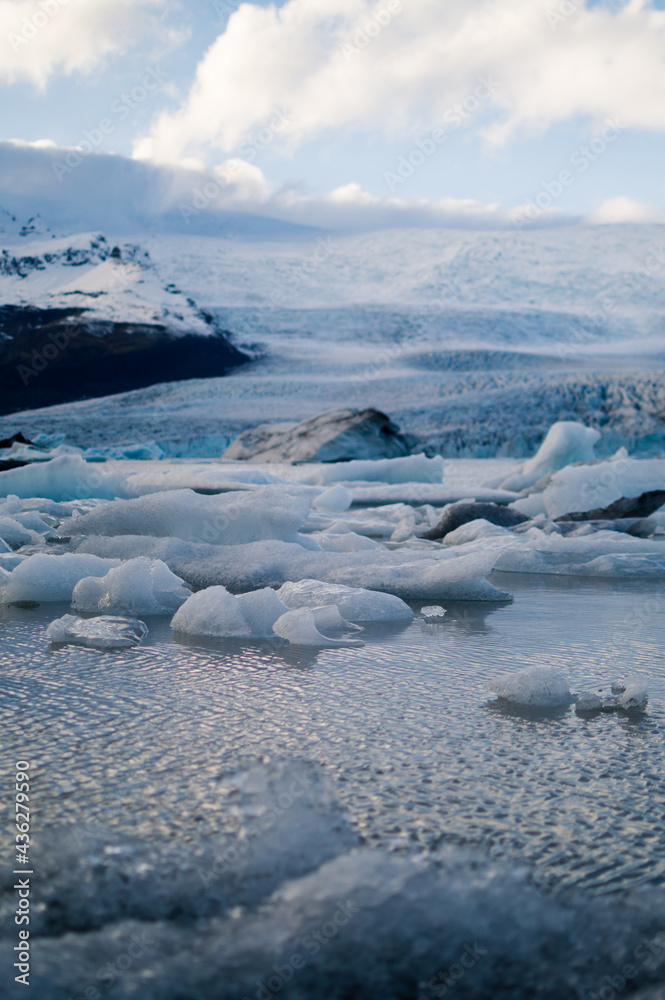 Glacier Iceberg Frozen Lagoon Winter Iceland Glacier Iceberg Frozen Lagoon Winter Iceland