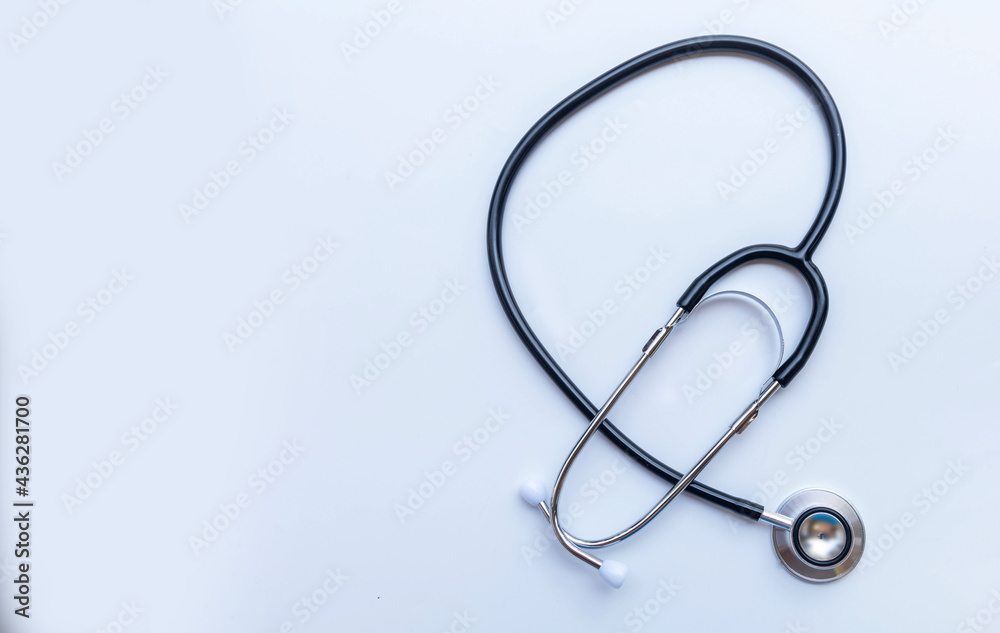 Medical tool stethoscope isolated Space for text Medical tool stethoscope isolated Space for text