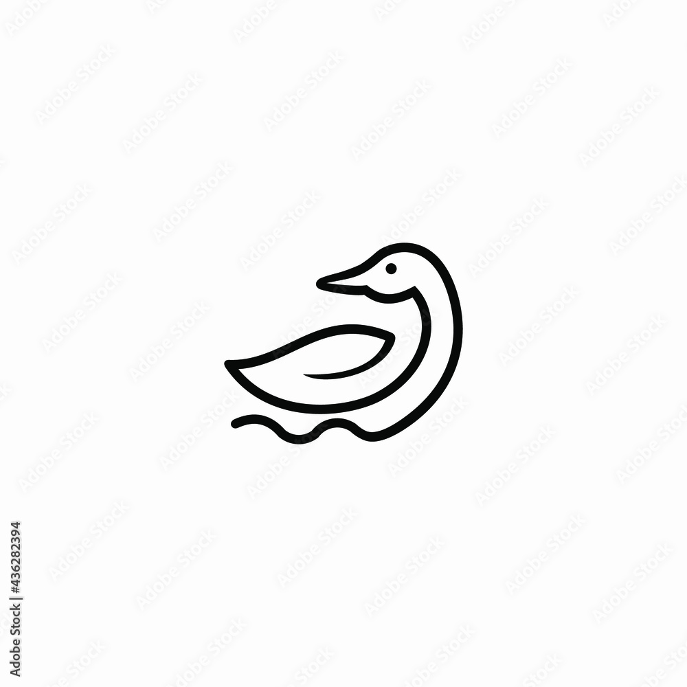 Duck logo vector icon line outline Duck logo vector icon line outline
