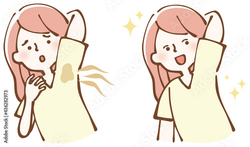 ワキの汗染み　イラストセット