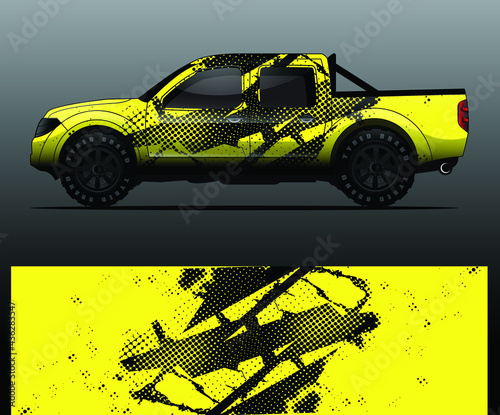 Truck decal graphic wrap vector, abstract background