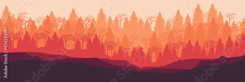 illustration of a mountain landscape vector for wallpaper, background and design template