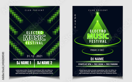 Night dance party music layout cover design template background with colorful dark blue glitters style. Light electro vector for music event concert disco, club invitation, festival poster, flyer