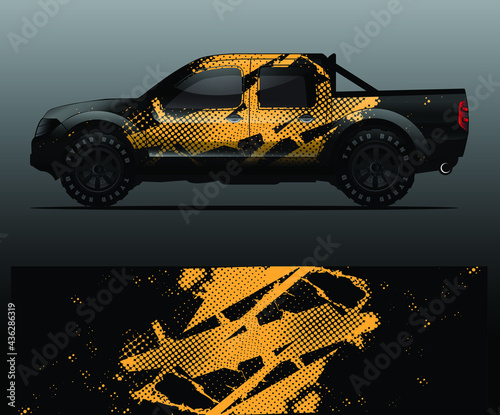 Truck decal graphic wrap vector, abstract background