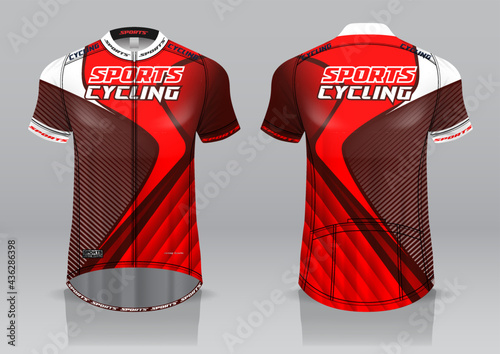 sports uniform for bicycle racing, front and back view ready to print on fabric