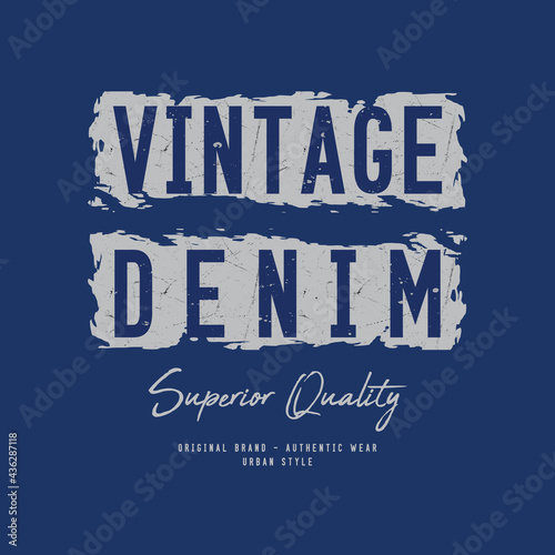 Vector illustration of letter graphics, Vintage denim, creative clothing, perfect for the design of t-shirts, shirts, hoodies, etc.