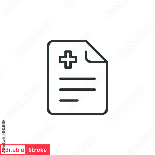 Sick leave line icon. Simple outline style. Work, aid, day, employee, job, off, hospital report information concept. Vector illustration isolated on white background. Thin line. Editable stroke EPS 10