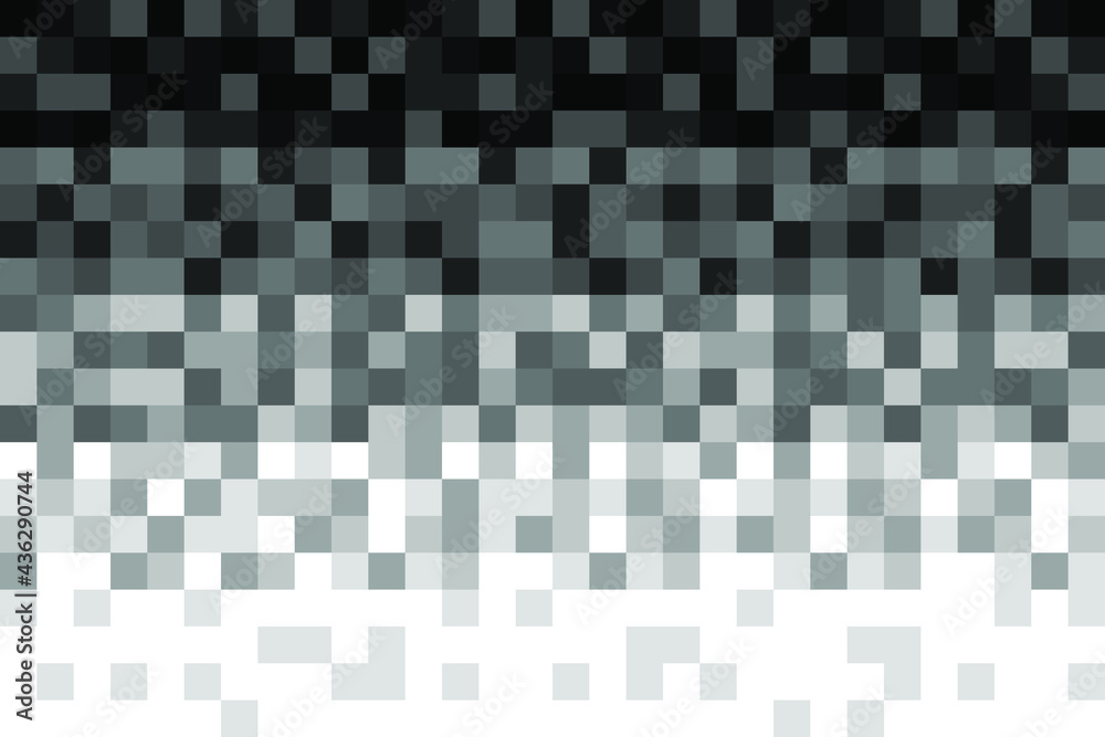 Fading pixel pattern background. Black and white pixel background. Vector illustration. Fading pixel pattern background. Black and white pixel background. Vector illustration.
