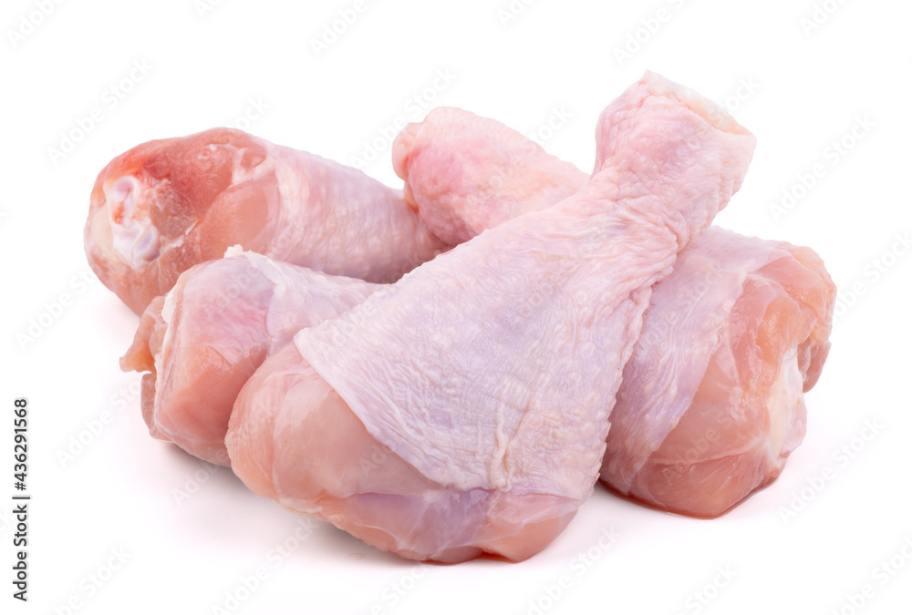 group of raw chicken drumsticks isolated on white background group of raw chicken drumsticks isolated on white background