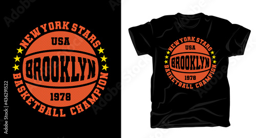 Brooklyn basketball champion typography t-shirt design