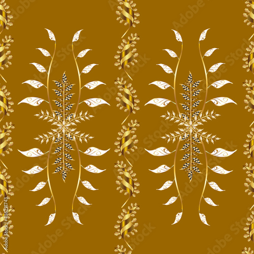 Seamless pattern with interesting doodles on colorfil background. Vector illustration.