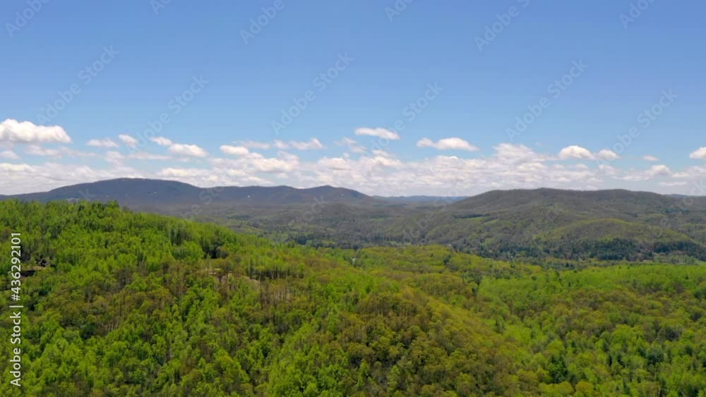 Aerial Forward Shot Of Green Trees Growing Over Mountains On Sunny Day, Drone Flying Over Natural Landscape Against Cloudy Sky - Big Island, Hawaii Aerial Forward Shot Of Green Trees Growing Over Mountains On Sunny Day, Drone Flying Over Natural Landscape Against Cloudy Sky - Big Island, Hawaii