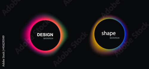 Set of isolated abstract aqua spot with gradient or dynamic color.Vector colorful neon templates. Circle shapes with vivid gradients. Fluid gradients for banners, Abstract liquid shape black, 3d.eps10