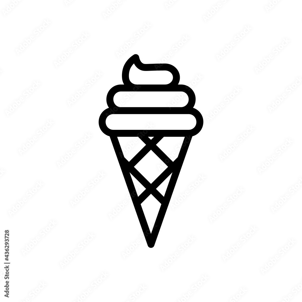 Ice Cream Vector Icon in Outline Style. Ice cream is a sweetened frozen food typically eaten as a snack or dessert. Vector illustration icon can be used for an app, website, or part of a logo. Ice Cream Vector Icon in Outline Style. Ice cream is a sweetened frozen food typically eaten as a snack or dessert. Vector illustration icon can be used for an app, website, or part of a logo.