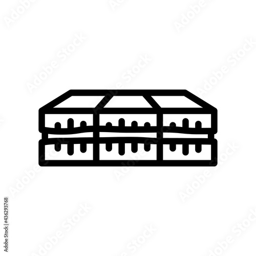 Martabak Vector Icon in Outline Style. martabak is made with thin stretched wheat dough which is gathered and overlayed onto an egg and minced meat filling. Vector illustration icon for app, web, logo