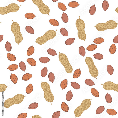 Seamless pattern with peanut,